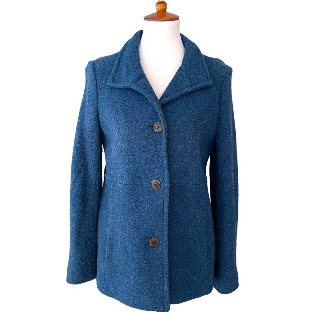Lands' End Blue Wool Blend Peacoat Women’s Size 8